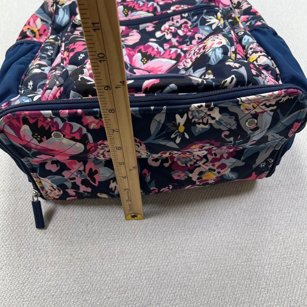 Vera Bradley Quilted Lighten Up Backpack Indiana Blossoms Navy Floral Laptop Ret